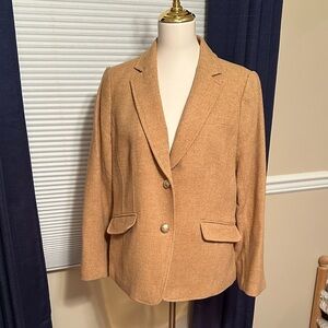 Talbots Tan Blazer with Metallic Buttons